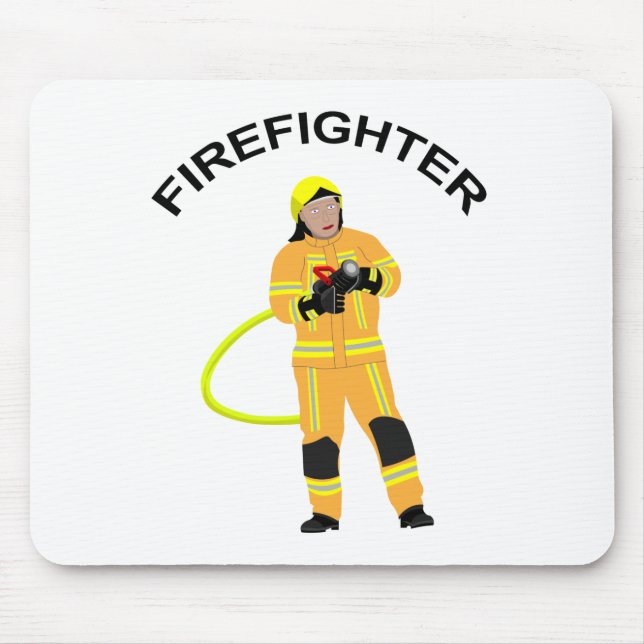 Feuerwehrmann in sandfarb Einsatzkleidung Mousepad (Front)