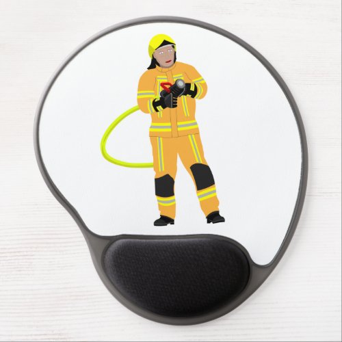 Feuerwehrmann in sandfarbener Einsatzkleidung Gel Mouse Pad