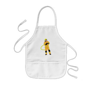 Feuerwehrmann in sandfarbener Einsatzkleidung Kids' Apron