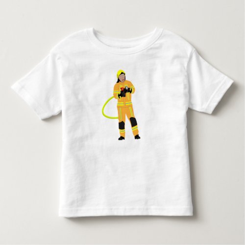 Feuerwehrmann in sandfarbener Einsatzkleidung Toddler T_shirt