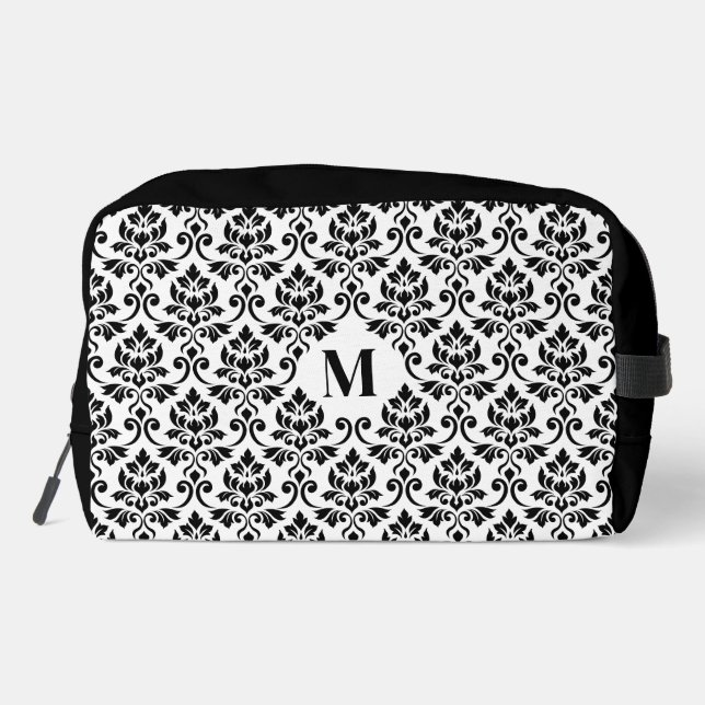 Feuille Damask Black Pattern (Custom) Dopp Kit (Back)