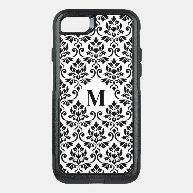 Feuille Damask Black Pattern (Custom) Otterbox iPhone Case (Back)