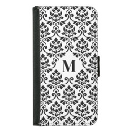 Feuille Damask Black Pattern (Custom) Samsung Galaxy S5 Wallet Case