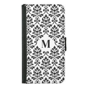 Feuille Damask Black Pattern (Custom) Samsung Galaxy S5 Wallet Case