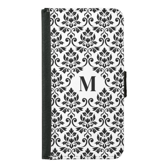 Feuille Damask Black Pattern (Custom) Samsung Galaxy Wallet Case (Front)