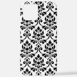 Feuille Damask Lg Pattern Black on White iPhone 12 Pro Max Case
