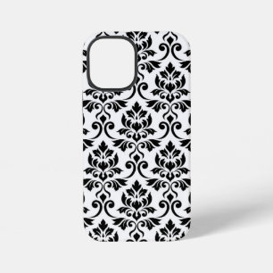 Feuille Damask Lg Pattern Black on White iPhone 12 Mini Case