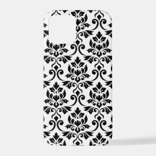 Feuille Damask Lg Pattern Black on White iPhone 12 Pro Case