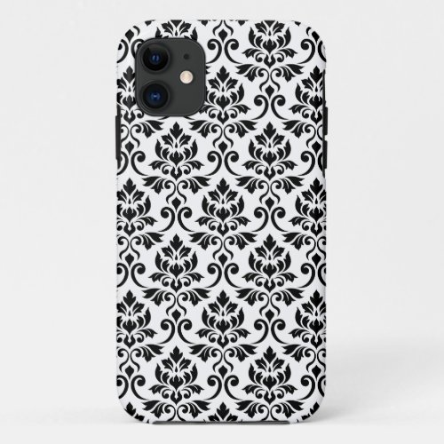 Feuille Damask Pattern Black iPhone 11 Case