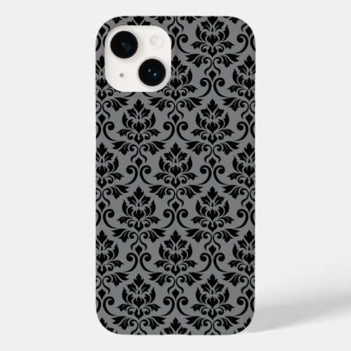 Feuille Damask Pattern Black on Gray Case_Mate iPhone 14 Case