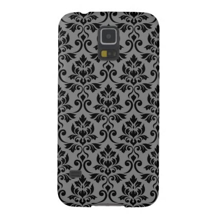 Feuille Damask Pattern Black on Gray Galaxy S5 Cover