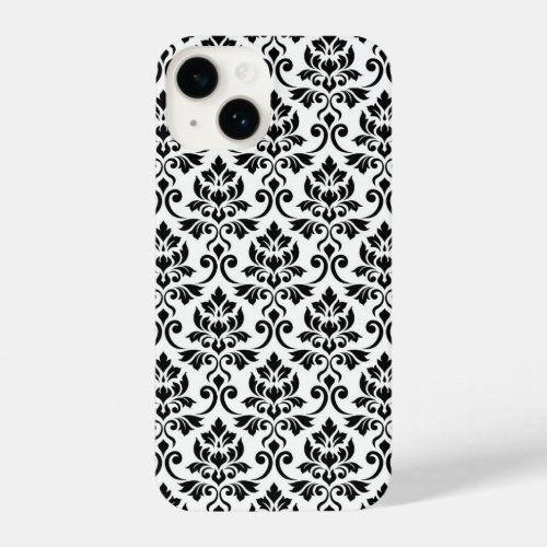Feuille Damask Pattern Black on White iPhone 14 Case