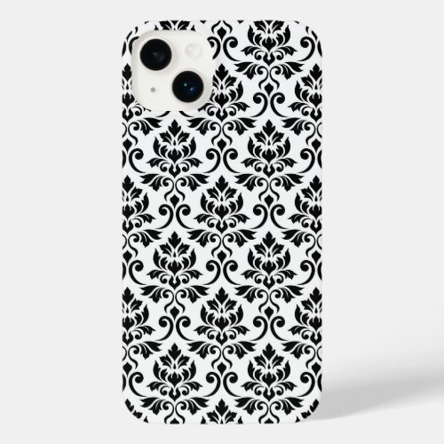 Feuille Damask Pattern Black on White iPhone 14 Plus Case