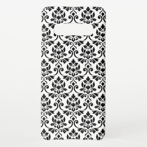 Feuille Damask Pattern Black on White Samsung Galaxy S10 Case