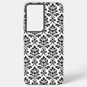 Feuille Damask Pattern Black on White Samsung Galaxy S21+ Case