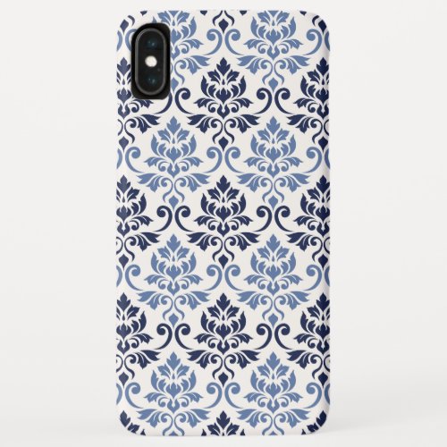Feuille Damask Pattern Blues on Cream iPhone XS Max Case