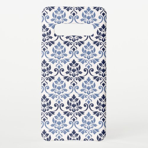 Feuille Damask Pattern Blues on Cream Samsung Galaxy S10 Case