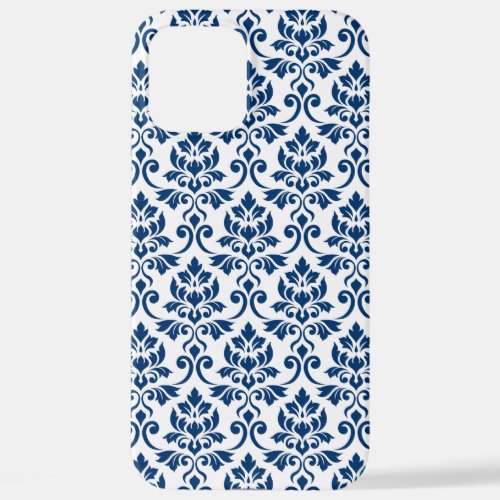 Feuille Damask Pattern Dark Blue on White iPhone 12 Pro Max Case