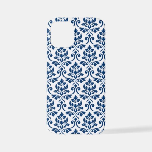 Feuille Damask Pattern Dark Blue on White iPhone 12 Mini Case