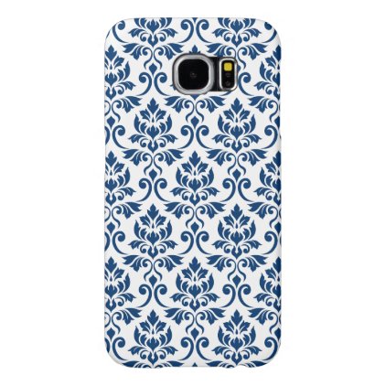 Feuille Damask Pattern Dark Blue on White Samsung Galaxy S6 Case