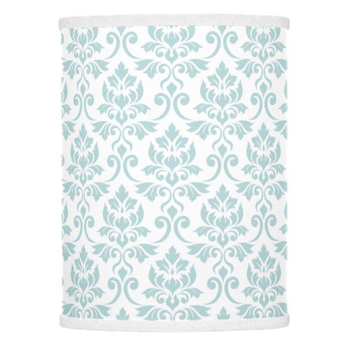 Feuille Damask Pattern Duck Egg Blue on White Lamp Shade
