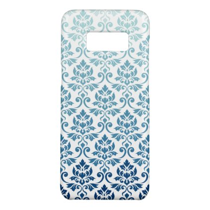 Feuille Damask Pattern Gradient Dk Blue-Teal on Wt Case-Mate Samsung Galaxy S8 Case