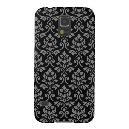 Feuille Damask Pattern Gray on Black Case For Galaxy S5