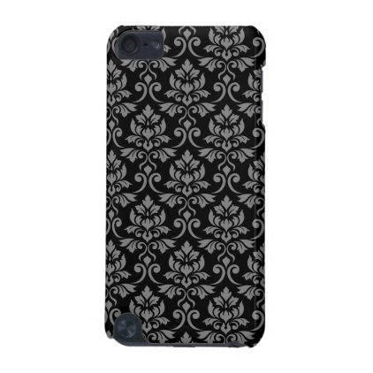 Feuille Damask Pattern Gray on Black iPod Touch 5G Cover