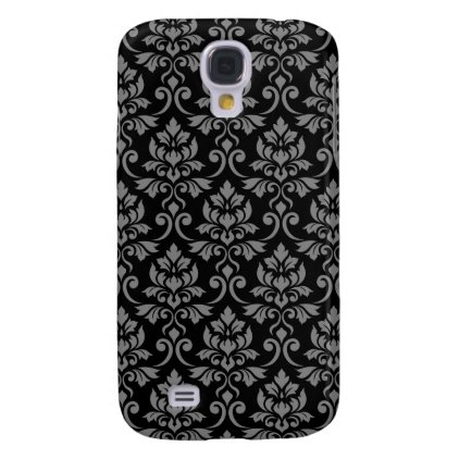 Feuille Damask Pattern Gray on Black Samsung Galaxy S4 Case