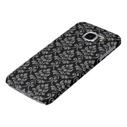 Feuille Damask Pattern Gray on Black Samsung Galaxy S6 Case