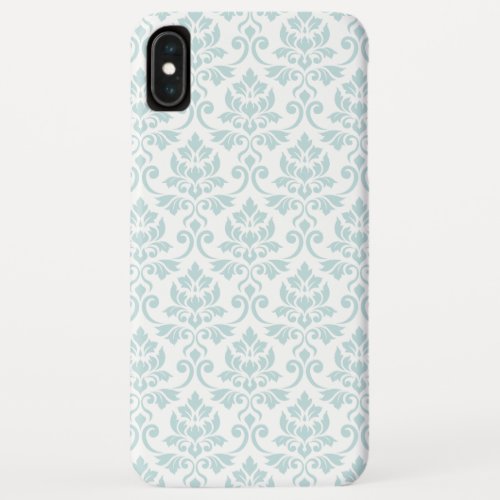 Feuille Damask Pattern Light Teal on White iPhone XS Max Case