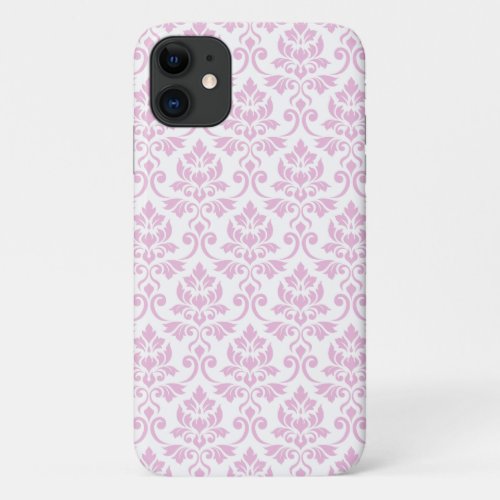 Feuille Damask Pattern Pink on White iPhone 11 Case