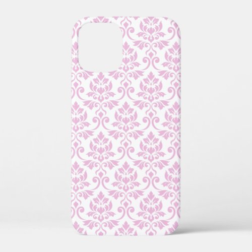 Feuille Damask Pattern Pink on White iPhone 12 Mini Case