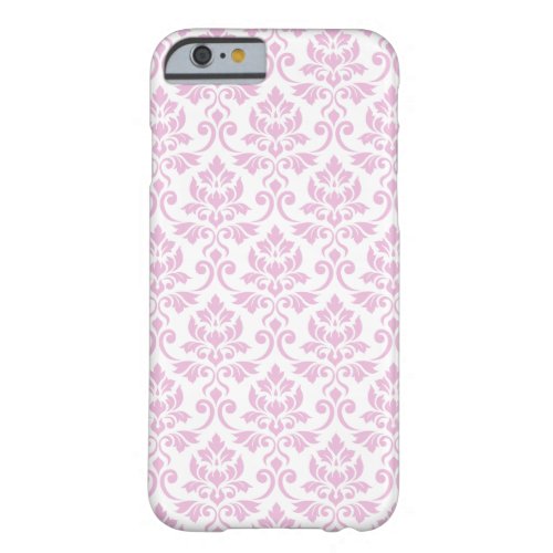 Feuille Damask Pattern Pink on White Barely There iPhone 6 Case