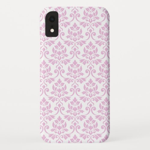 Feuille Damask Pattern Pink on White iPhone XR Case