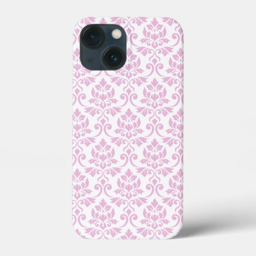 Feuille Damask Pattern Pink on White iPhone 13 Mini Case