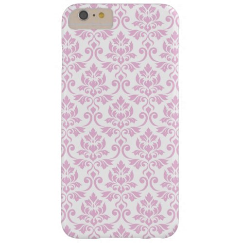 Feuille Damask Pattern Pink on White Barely There iPhone 6 Plus Case