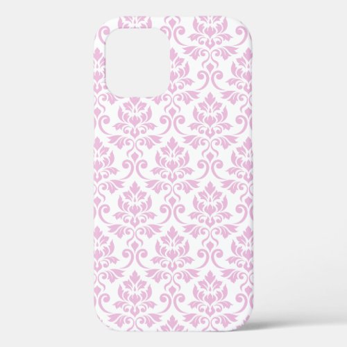 Feuille Damask Pattern Pink on White iPhone 12 Pro Case