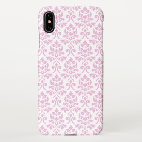 Feuille Damask Pattern Pink on White iPhone XS Max Case