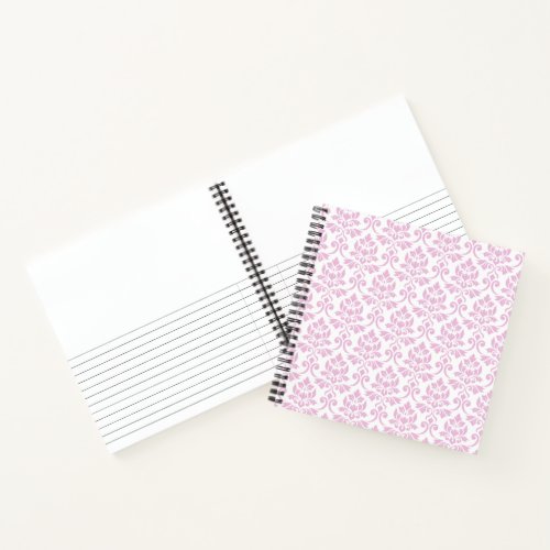 Feuille Damask Pattern Pink on White Notebook
