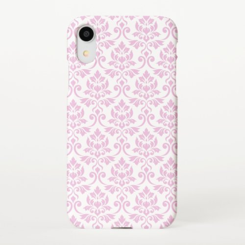 Feuille Damask Pattern Pink on White Samsung Galax iPhone XR Case