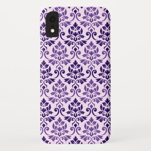 Feuille Damask Pattern Purples on Pink iPhone XR Case