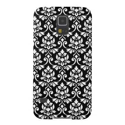 Feuille Damask Pattern White on Black Galaxy S5 Case