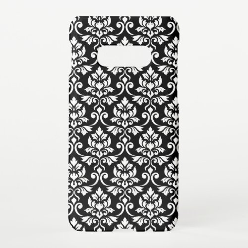 Feuille Damask Pattern White on Black Samsung Galaxy S10E Case