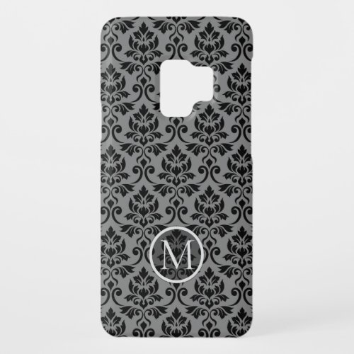Feuille Damask Ptn Black on Gray Personalized Case_Mate Samsung Galaxy S9 Case