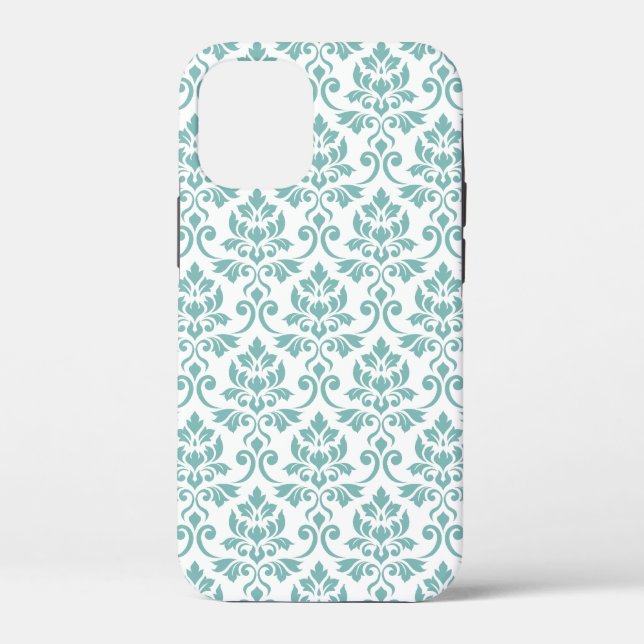 Feuille Damask Teal Pattern Case-Mate iPhone Case (Back)
