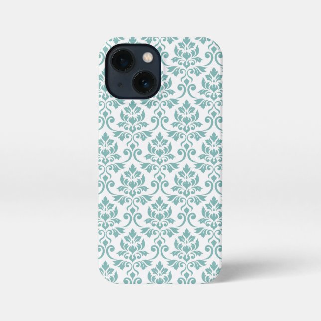 Feuille Damask Teal Pattern iPhone Case (Back)