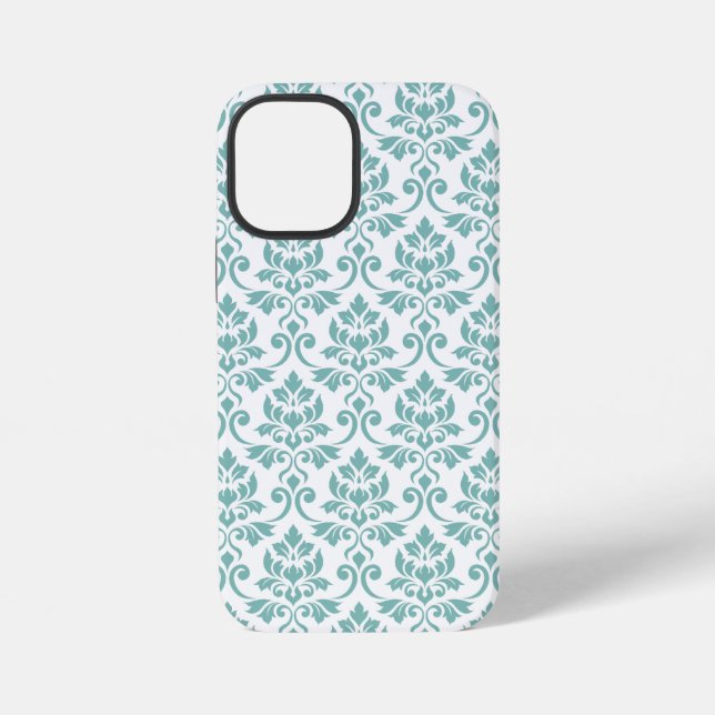 Feuille Damask Teal Pattern iPhone Case (Back)