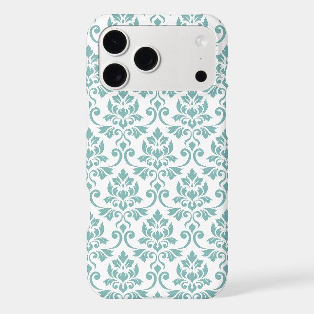 Feuille Damask Teal Pattern Iphone Case (Back)
