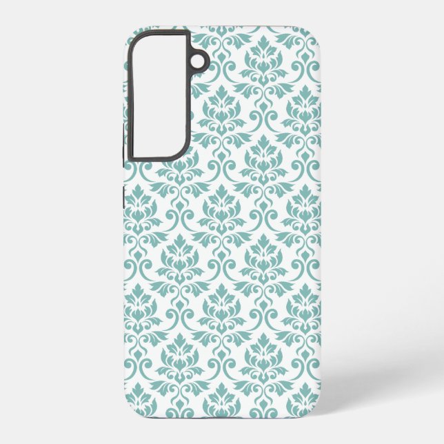 Feuille Damask Teal Pattern Samsung Galaxy Case (Back)